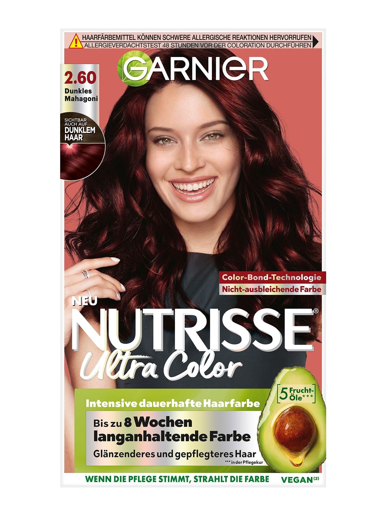 Garnier Nutrisse Ultra Color 2.60 Dunkles Mahagoni Produkt Vorderseite