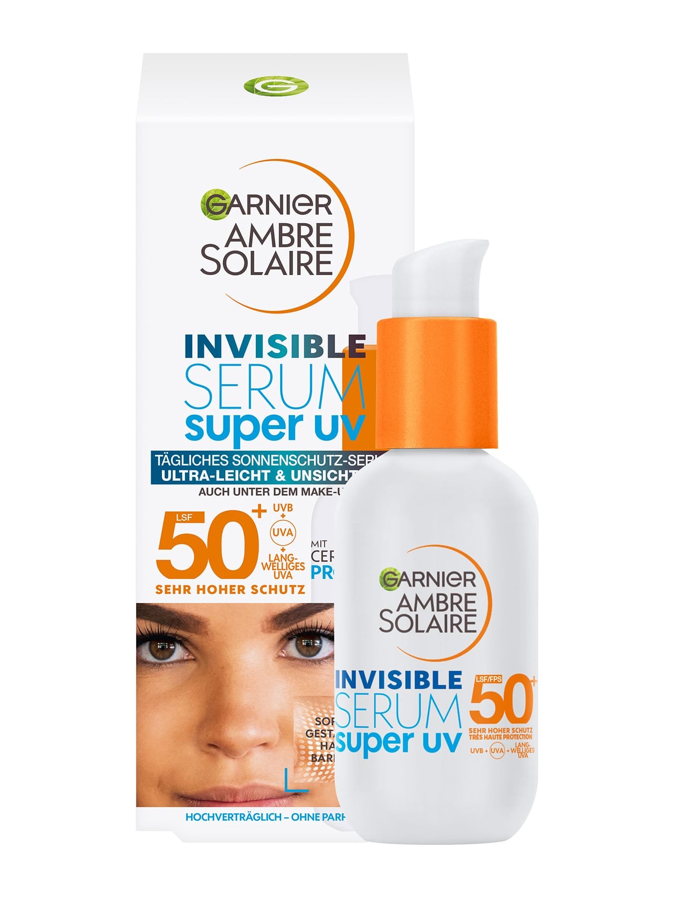 Invisible Serum Super UV Sonnenschutz-Serum LSF 50+ Produkt & Verpackung
