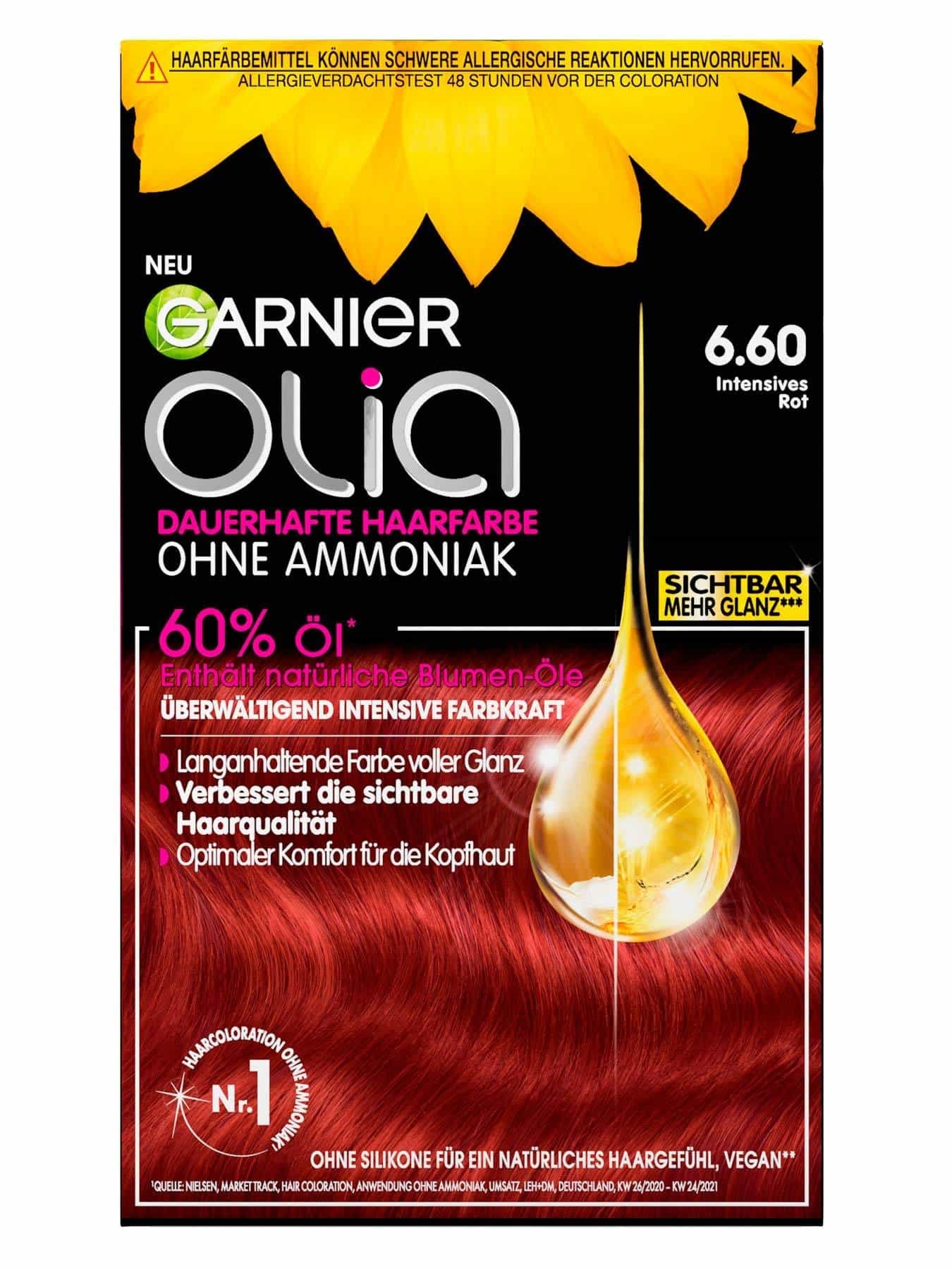 Nr. 6.60 Intensives Rot – dauerhafte | Haarfarbe Garnier