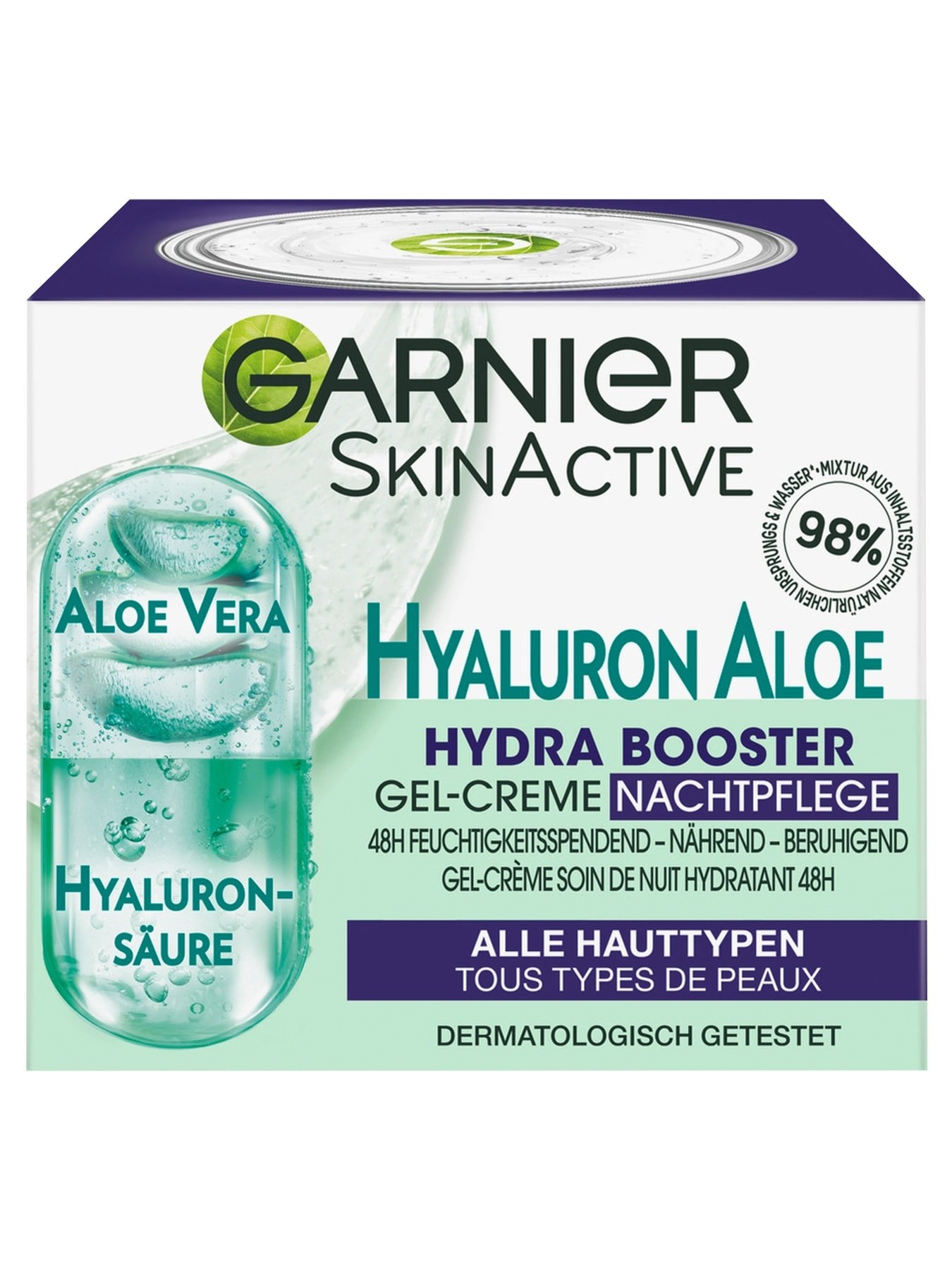 Hyaluron Aloe Hydra Booster Garnier Nachtpflege Gel-Creme 